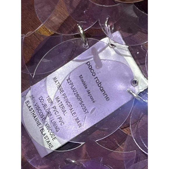 PACO RABANNE Sequin Mini Skirt in Lila 36 3 4 New Rero Disco Beaded - Picture 8 of 16